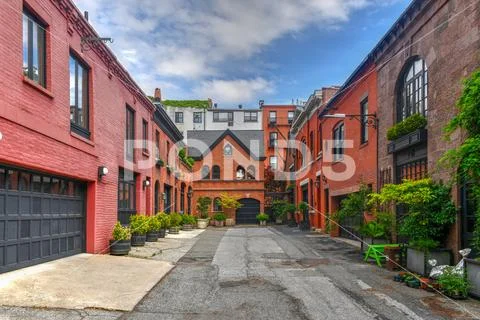 Grace Court Alley - Brooklyn, New York Stock Photos