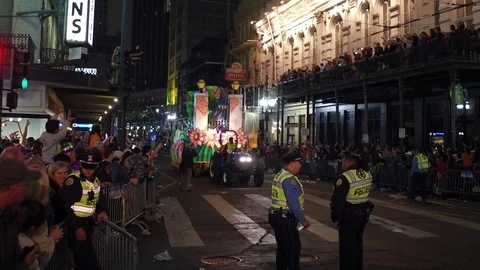 Grace King float in Hermes Parade 2018 Stock Footage 86337801