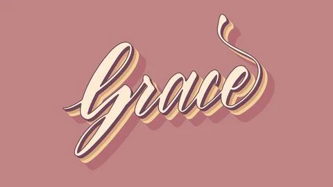 Grace Name Vector Typography with Starburst Ilustração Stock