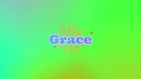 Grace typography design over vibrant green and orange gradient background with Stock Footage 345500037