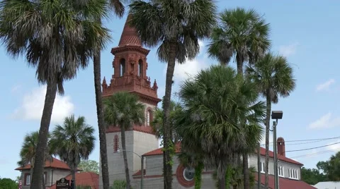 Grace United Methodist, St.Augustine Stock Footage 54918697