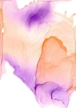 Graceful abstract splash with pink violet gradient and peach background Stock Illustration
