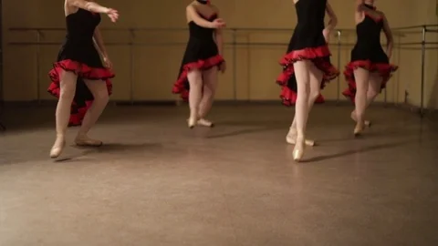 A graceful ballerina dancing ballet elements Stock Footage 83071534