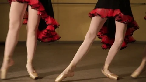 A graceful ballerina dancing ballet elements 스톡 동영상 83071911