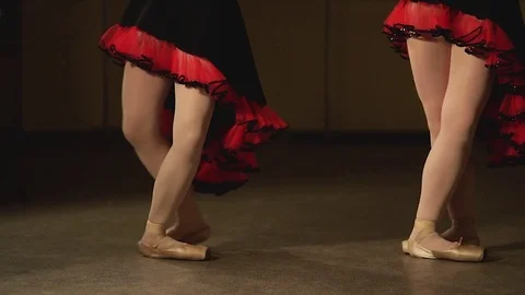 A graceful ballerina dancing ballet elements Stock Footage 83072009