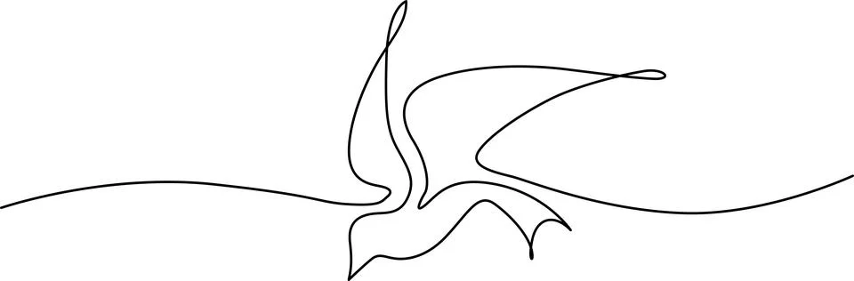 Graceful bird in flight Vector Stockillustratie
