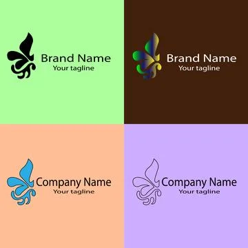 Graceful Bloom Logo Stock Illustration