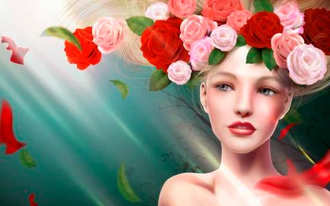 Graceful bridal model Stock-Illustration