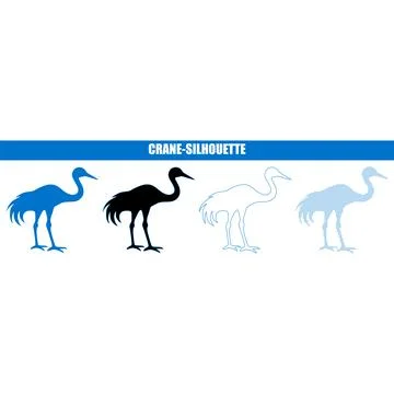 Graceful crane silhouettes in various styles and colors for elegant design .. Stock-Illustration