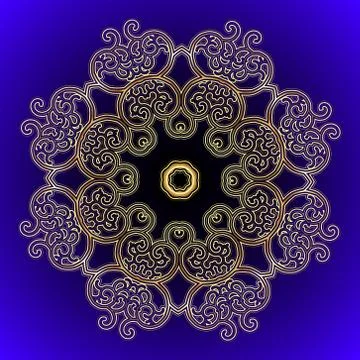 Graceful Curl Vector Mandala Stock Illustration