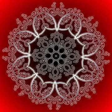 Graceful Curl Vector Mandala Stock Illustration