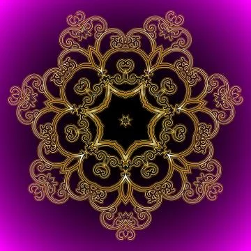 Graceful Curl Vector Mandala Stock Illustration