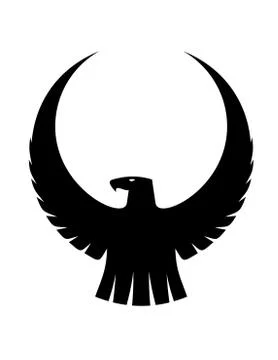 Graceful eagle with arched wings 스톡 일러스트