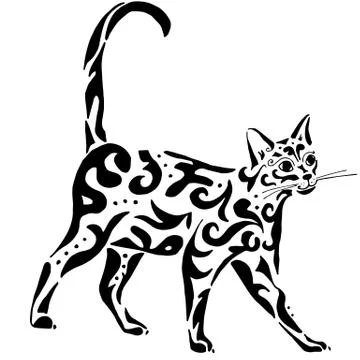 Graceful Egyptian cat Stock Illustration