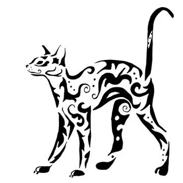 Graceful Egyptian cat Illustrazione stock