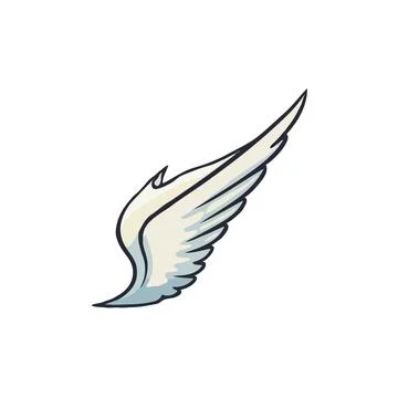 Graceful feather wing illustration evoking freedom and ethereal flight with.. Stock Illustration