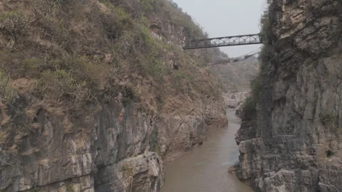 The Graceful Flow of a Mountain River in the heart of Uttarakhand,India Stock-Footage 275047593