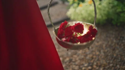 Graceful flower parade. Charming procession of elegant floral arrangements Stock-Footage 329894703