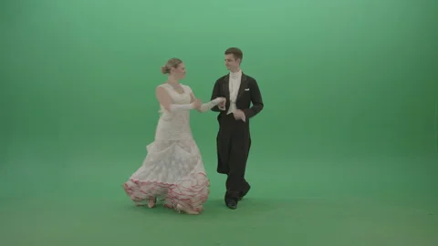 Graceful full reverence bow by ballroom Stock Video Pond5