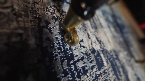 Graceful Gesture: Table Leg Highlight on Carpet Stock-Footage 306732937