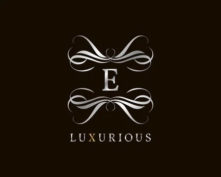 Graceful letter E luxurious alphabet initial logo Stock Illustration