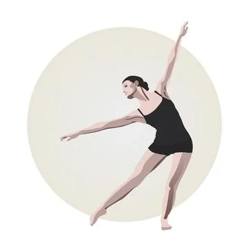 Graceful Modern Dancer in Elegant Pose Stock Illustration