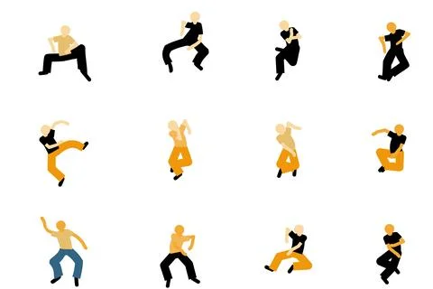 Graceful Movement Dancing Vector Illustration Clip Art,Modern Dance Silhouettes Stock Illustration
