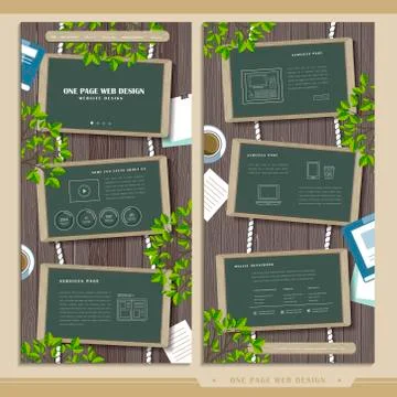 Graceful one page web design Illustrazione stock