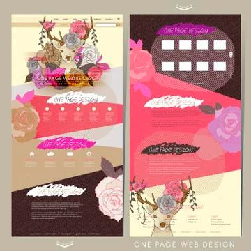 Graceful one page website design template Stock Illustration