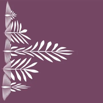 Graceful pattern of monochrome outlines of openwork leaves - graphic for a ca Stock Illustration