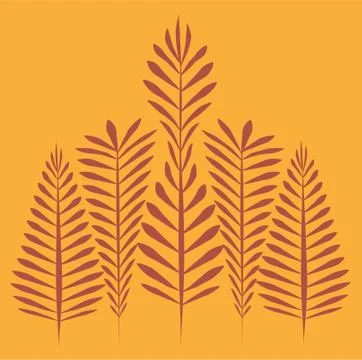 Graceful pattern of monochrome outlines of openwork leaves - graphic for a ca Stock Illustration