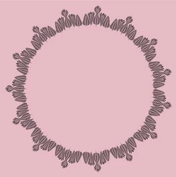 Graceful pattern of monochrome outlines of openwork leaves - graphic for a ca Stock Illustration