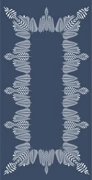 Graceful pattern of monochrome outlines of openwork leaves - graphic for a ca Stock Illustration