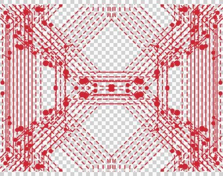 Graceful red technology circuit pattern transparent PNG design element Stock Photos