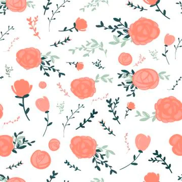 Graceful seamless floral pattern Stock Illustration