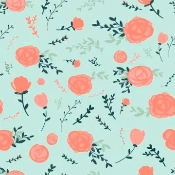 Graceful seamless floral pattern Stock Illustration
