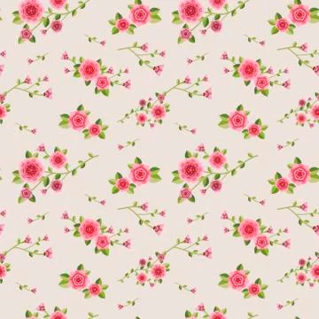 Graceful seamless floral pattern Stock Illustration
