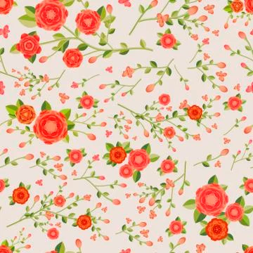 Graceful seamless floral pattern Stock Illustration