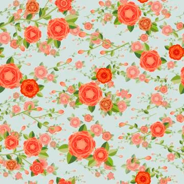 Graceful seamless floral pattern Stock Illustration
