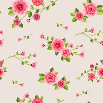 Graceful seamless floral pattern Stock Illustration