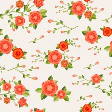 Graceful seamless floral pattern Stock Illustration