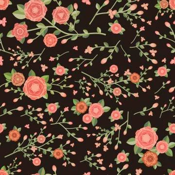 Graceful seamless floral pattern Stock Illustration
