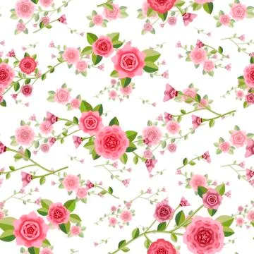 Graceful seamless floral pattern Stockillustratie