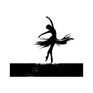 Graceful silhouette dancer in motion Stock Illustration