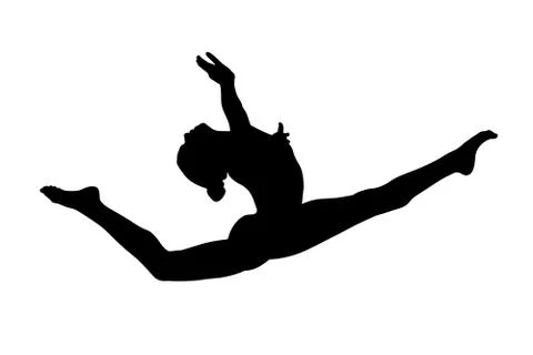 Graceful split leap Stock Illustration