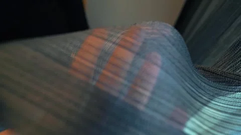 Graceful Touch: Exploring Fabric Texture Close-Up Video stock 306445811