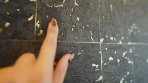 Graceful Wall Tile Exploration Close-Up Stock Footage 306732957