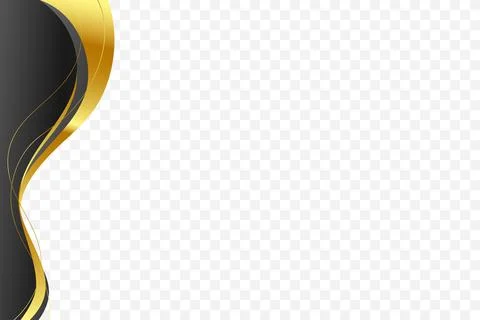 Graceful wavy pattern in a Black and gold vector background for header and .. 스톡 일러스트