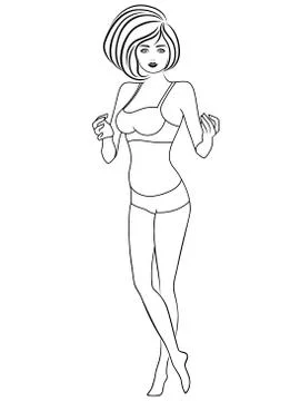 Graceful young lady Stock Illustration