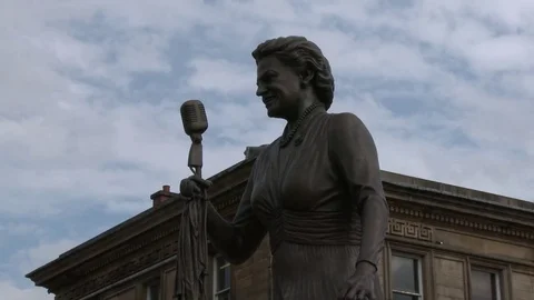 Gracie Fields Singing Statue Stock Footage 79820297